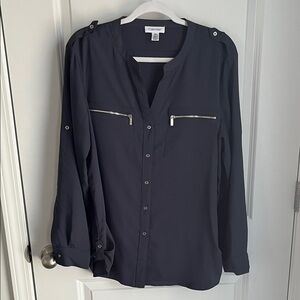 Calvin Klein Charcoal Button-Up Shirt